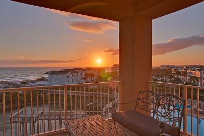 Gulf front view in designer decorated condo