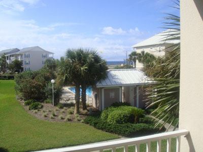 View of Gulf and pool from balcony