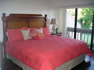 Comfortable King Size Bed in Master with Golf View