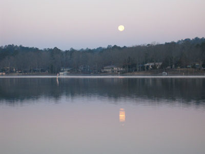 Moon over Lake Desoto