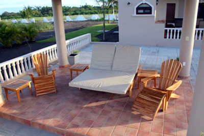 2 person Lounger under Gazebo, with ocean view. 