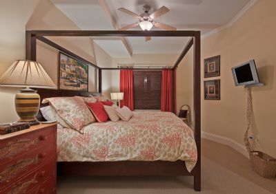 Pillow top mattress in large bathroom overlooking gulf