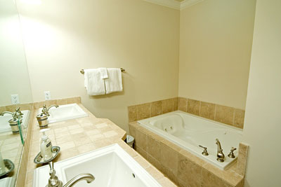 Master bath with whirlpool tub and shower