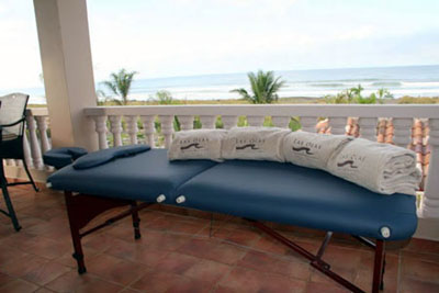 Ocean side massage is available.