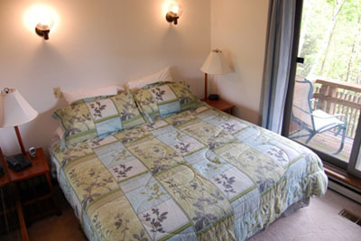 King bed with small private deck