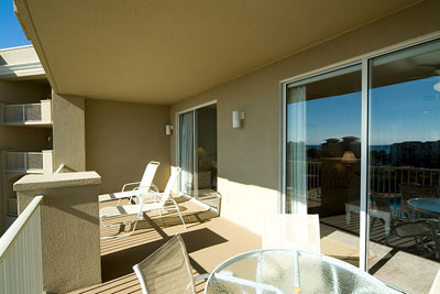 Oversized balcony with view of gulf and pool