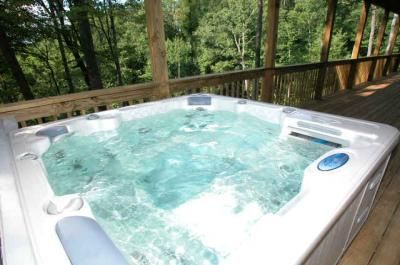 Hot tub on lower deck