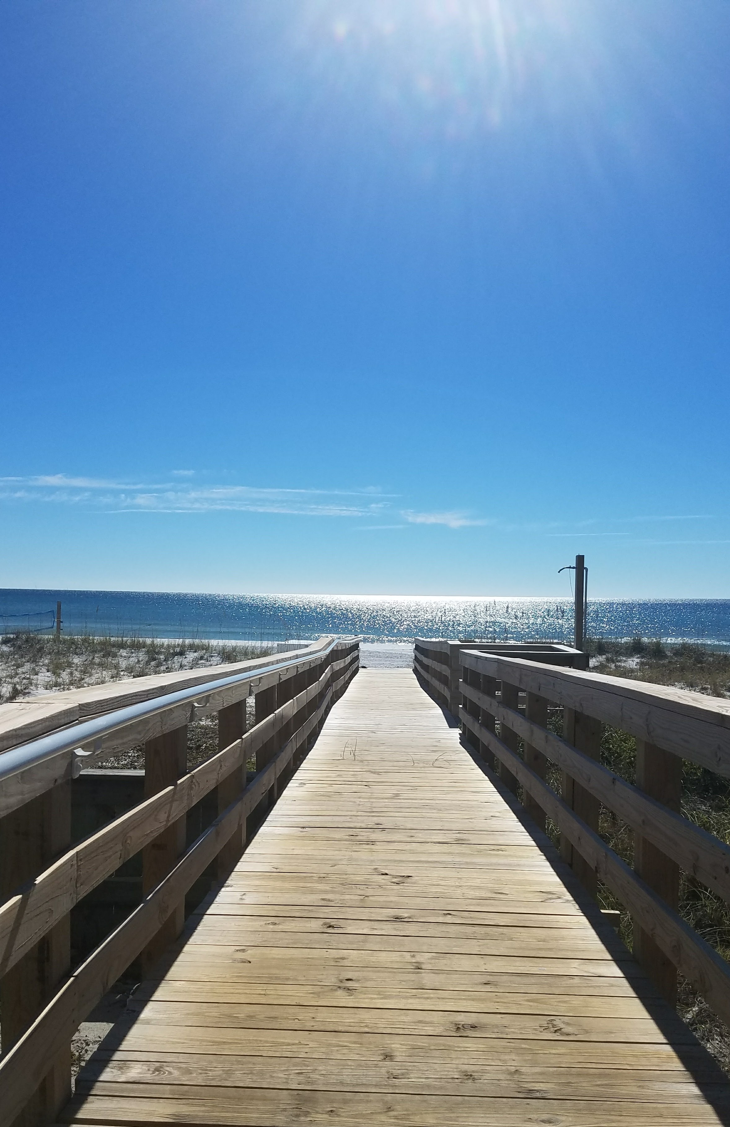 Boardwalk to the beautiful white sand beaches