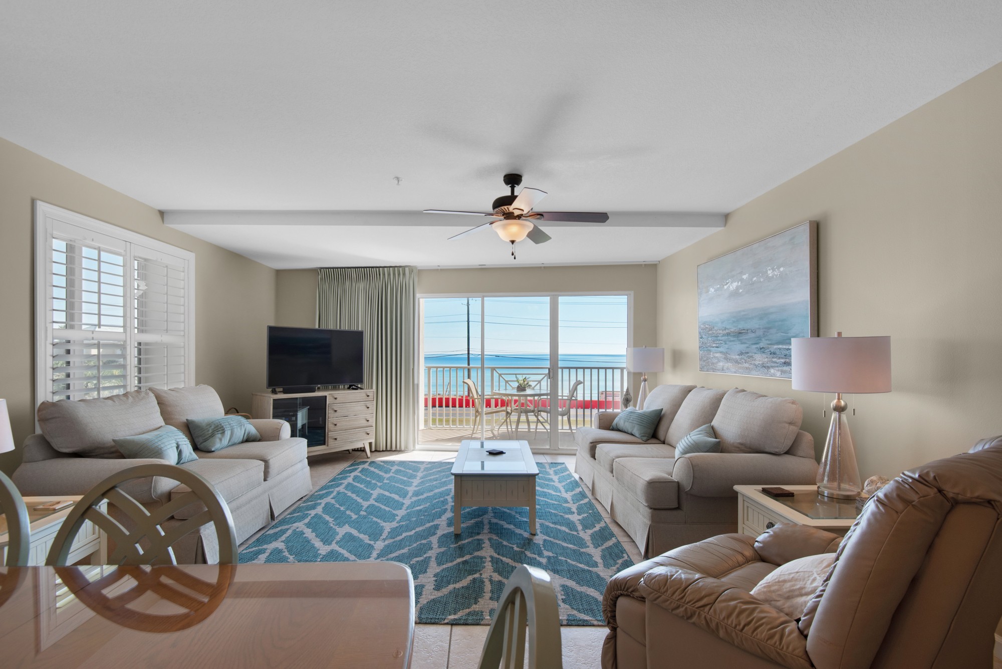 Living Area with view of Gulf