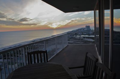 Sunset on the balcony; seating for 6