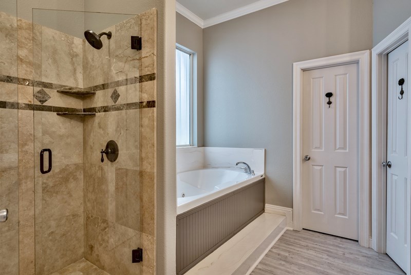 Master Bathroom walk-in shower & jacuzzi tub
