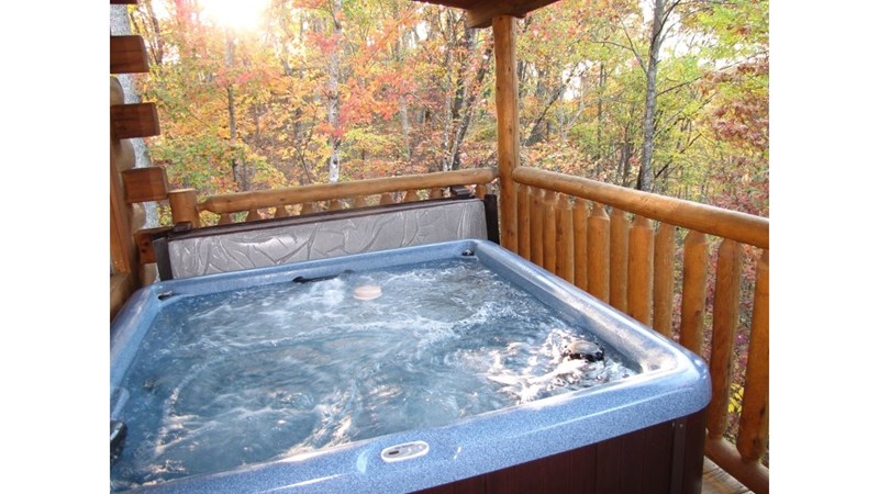 Hot tub on porch