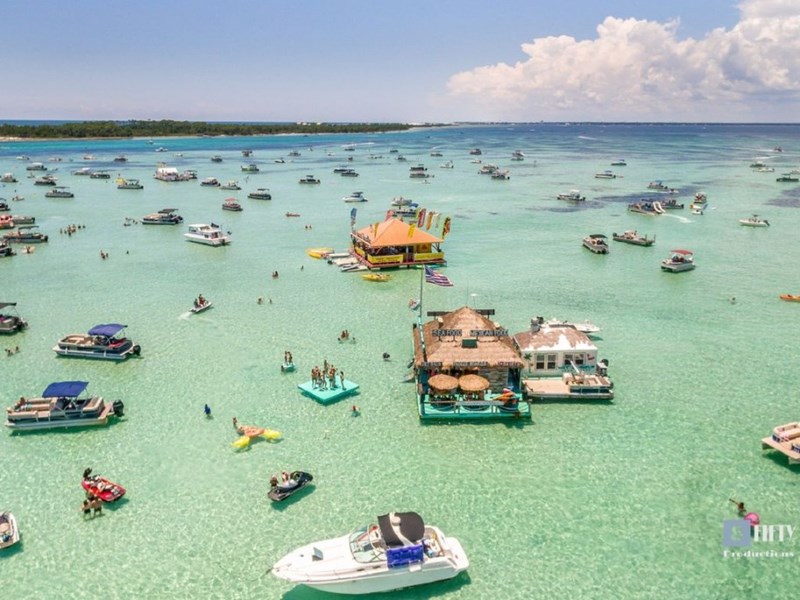Crab Island is one of the most famous attractions in Destin, FL