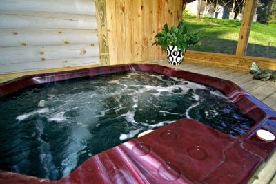 Hot tub on back deck