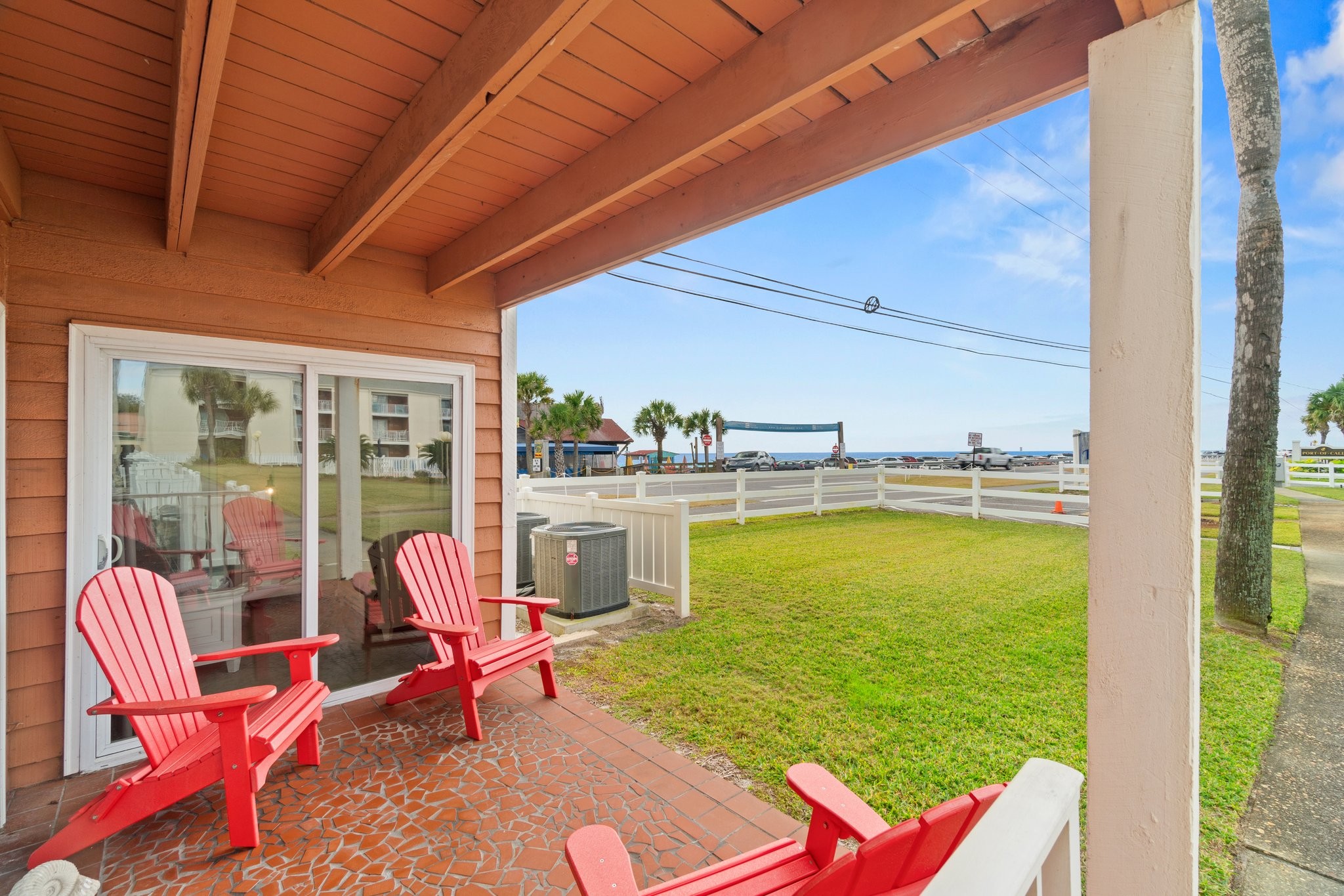 Private patio just steps away from Miramar Beach
