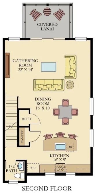 Townhome Layout, Main Living Area