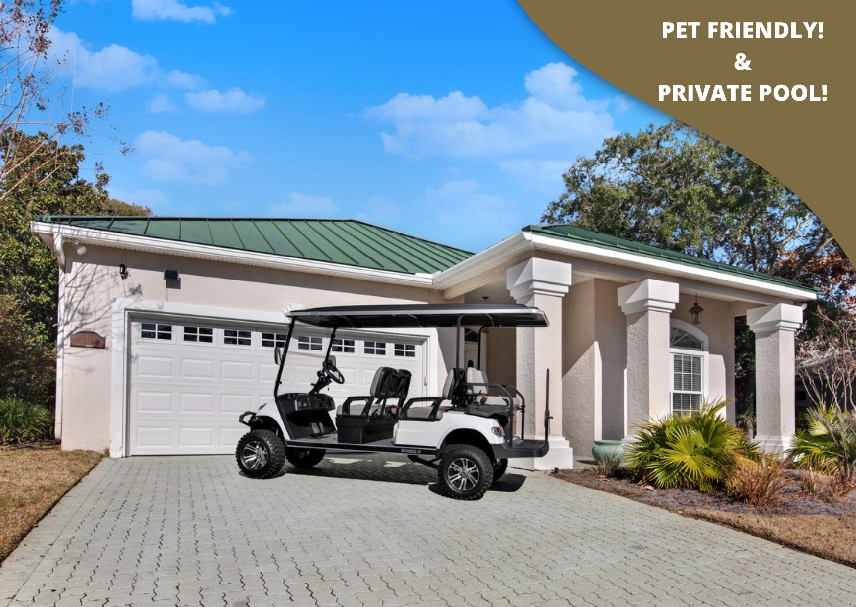 Golf Cart, Pool and Pet Friendly