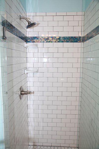 New tile shower November 2015 on main level