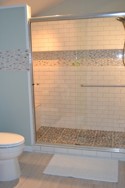 Huge Walk In Shower with Niche Wall in Master
