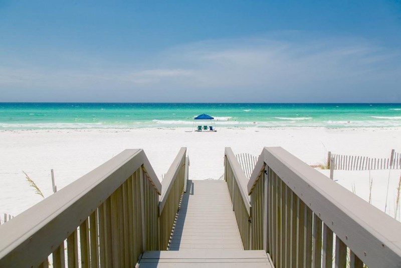 Boardwalk to your private 50' beach!