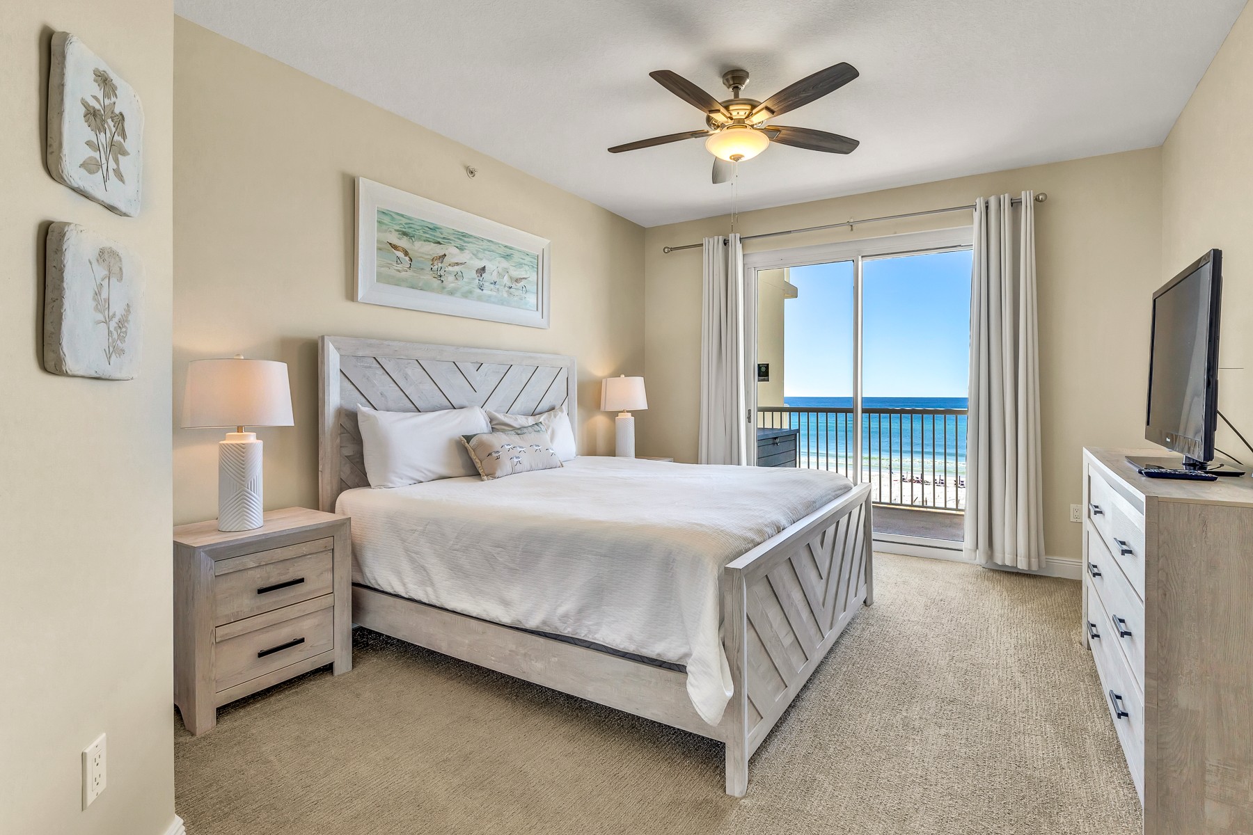 Master suite with king bed and ocean view